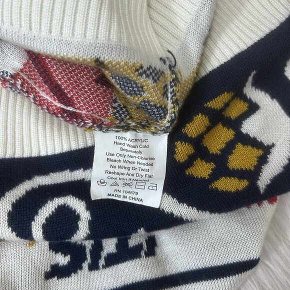 Miller Lite Sweater Mens L Multicolor Christmas Beer Acrylic Knit Pullover Dad - Picture 7 of 8